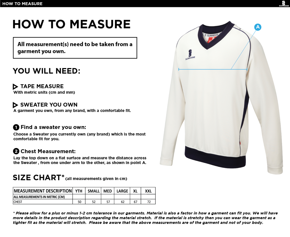 Eastonians CC - Curve Long Sleeve Sweater - Size Guide